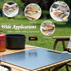 100% Pure Titanium Cutting Board, Double-Sided Titanium Cutting Boards for Kitchen Dishwasher Safe, Camping Metal Charcuterie Chopping Board Mat for Meat, Fruit & Cheese (M, 9.6”×6.1”)