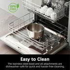 Stand Mixer, Compact & Space-Saving, Stainless Steel Bowl, Unique & Playful Design, Effcient Motor, Dishwasher-Safe Attachments, SM-2549A (Panda)