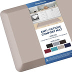 KitchenClouds Kitchen Mat Cushioned Anti Fatigue Kitchen Rug 0.8inch Water Resistant Non Slip Kitchen Rugs and Mats Standing Desk Mat Comfort Floor Mats for Kitchen Sink Office (17.3"x39",Khaki)