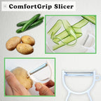 Japanese Julienne Peeler Vegetable Peeler Set - Julienne Slicer, Y Carrot/Zucchini/Cucumber/Potato Peelers, Vegetable Ribbon Slicer, Veggie Hand Peelers for Kitchen, Digital Recipe Book, Made in Japan