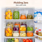 ComSaf Set of 6 Square Glass Jars with Airtight Wire Clamp Lids (17 Oz), Wide Mouth Pantry Canisters for Overnight Oats, Jam, Pickling, Spice Storage, Gifts