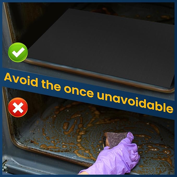 16x75 Inches Oven Liner for Bottom of Oven, Cut to Size Air Fryer Liners, Stovetops Protector & Grills Mat Thick Heavy Duty Non Stick Teflon Sheet with BPA and PFOA Free