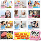 Antonki 2 Pack Digital Timer for Kids, Magnetic Countdown Kitchen Timers for Cooking, Egg, Classroom, Teacher, Exercise, Study, Oven - Battery Included