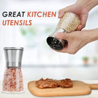 Ebaco Original Stainless Steel Salt or Pepper Grinder - Top Spice Mill with Ceramic Blades, Brushed Stainless Steel and Adjustable Coarseness By Pepper Grinder （Single Package）