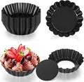 Yolev 24 Pcs Mini Pie Tart Pans 3" with Removable Bottom Round Nonstick Quiche Pan Bakeware Egg Tart Molds Fluted Side Small Quiche Pans Steel Mini Pie Tins for Pies Mousse Cheese Cake Dessert
