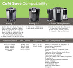 Perfect Pod 1-Stream Cafe Save Reusable K Cup Pod Coffee Filters - Refillable Coffee Pod Capsules with Built-In, Integrated Mesh Strainer for use with Keurig & Select Single Cup Coffee Makers, 4-Pack