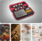 UNIWEIGH Travel Digital Pocket Scale 200g/0.01g, Digital Gram Scales, Mini Food Scale with 50g Calibration Weight for Food, Powder,Small Items, Tea, Jewelry, Coins (Battery Included)-Red