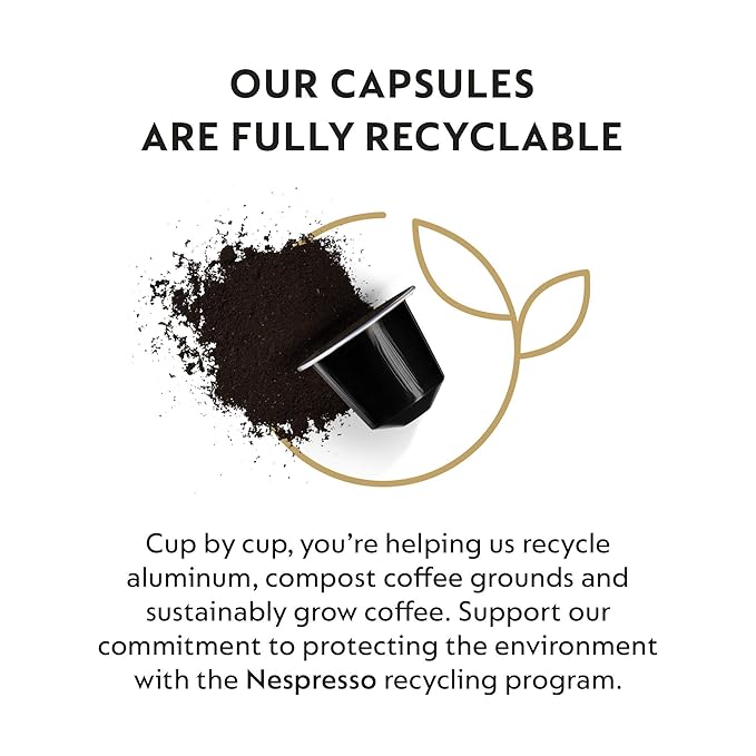 Nespresso Capsules OriginalLine, Ristretto Italiano, Dark Roast Espresso Coffee, 50-Count Espresso Pods