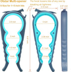 Otstar Jar Opener & Bottle Opener Set for Weak Hands - Multi-Function Kitchen Opener Tool for Seniors with Arthritis, Elderly - Includes Jar Lid Gripper Pad, Corkscrew Opener