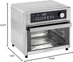 West Bend XL Air Fryer Oven 26-Quart with Digital Controls Easy-View Door and 24 Cooking Presets, Includes Nine Accessories, 1700-Watts, Metallic