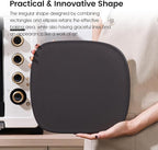 Pizza Stone, Unique Shape 12" x 11" x 0.47" Pizza Stones for Oven Grill BBQ, Heavy Duty Ceramic Coating Baking Stone for Pizza & Bread, Innovative Irregular Design Grilling Stone (Black)