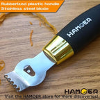 Lemon Zester Tool with Channel Knife Citrus Twist Making Tool Ergonomic Curved Handle Gold-Black