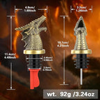 Dragon Head 2-In-1 Wine Bottle Pourer and Stopper, Dragon Gifts for Men Women Dragon Fans, Liquor Bottle Pourers Spout for Alcohol Spirits, Wine Accessories Gifts, Bronze