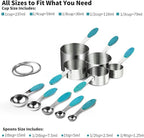 Measuring Cups : U-Taste 18/8 Stainless Steel Measuring Cups and Spoons Set of 10 Piece, Upgraded Thickness Handle (Teal)