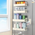 HuggieGems Magnetic Water Bottle Holder for Refrigerator, Cup Holder Organizer for Stanley and Tumbler for Kitchen, 4 Pack, Cream White