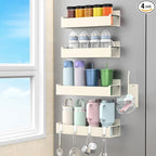 HuggieGems Magnetic Water Bottle Holder for Refrigerator, Cup Holder Organizer for Stanley and Tumbler for Kitchen, 4 Pack, Cream White