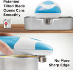 Kitchen Mama Auto Electric Can Opener: Open Your Cans with A Simple Press of Button - Automatic, Hands Free, Smooth Edge, Food-Safe, Battery Operated, YES YOU CAN (Sky Blue)