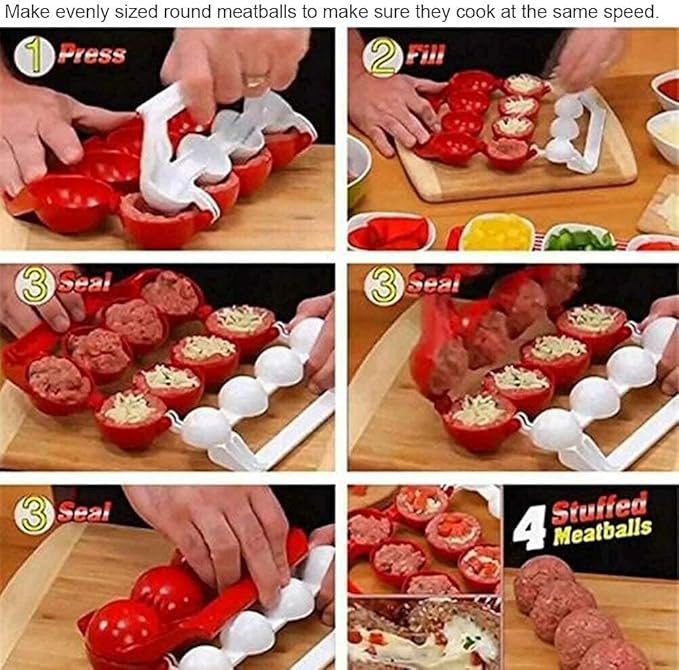 Meatball Maker, 2 PCS Meat Balls Fish Balls Kitchen Homemade Stuffed Meatballs Maker Home Cooking Tools Kitchen Accessories DIY Cooking Tools