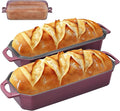 Flavehc Bread Pan Cast Iron Loaf Pan with Lid Bread Loaf Pan 13x5 Inch Enameled Cast Iron Sourdough Bread Pan,Magenta