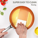 MICHELANGELO 1 Quart Saucepan with Lid, Ultra Nonstick Ceramic Sauce Pan with Lid, Small Pot with Lid, 1 Quart Saucepan Nonstick, Small Sauce Pot, Copper