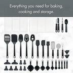 36-Piece Kitchen Gadget Set with Cooking Utensils & Drawer Organizer, Non-Stick Safe Tools for Everyday Cooking, Complete Kitchen Essentials