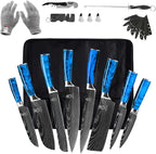 FULLHI Knife Set, 14pcs Japanese Knives Set, Multiple Colour Premium German Stainless Steel Chef Knife Set