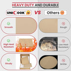 Unicook 2 PCS Pizza Stones Set, 15 x 12 Inch Rectangular Pizza Stone for Oven and Grill, Large Cordierite Cooking Pan for Baking and Grilling, Thermal Shock Resistant, Including Dough Scraper