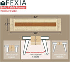 Fexia Table Runner 90 Inch Thanksgiving Decor with Tassels for Boho Macrame Farmhouse Style, Party Wedding Bridal Shower Decor, Brown (12x90 Inches)