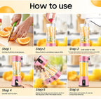 Portable Blender for Smoothies & Shakes - Cordless Personal Size Blender with 6 Blades, 380Ml Juice Cup, Lightweight & Rechargeable, Freshly Squeezed for Picnic/Sports/Office, Mother's Day