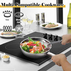 Hunnycook Stainless Steel Cookware Set - 15 Pieces Stainless Steel Pots and Pans Set, Includes 6 Pots and Pans, 6 Lids and 3 Utensils, Fixed Handles, Induction Safe and Dishwasher Safe