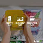 Ello Snap & Nest 10-Piece 4.5 Cup Plastic Meal Prep Set, Reusable Food Containers for Healthy Eating, Freezer, Dishwasher Safe, Seafoam