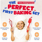 Vinino 11-Piece Kids Baking&Cooking Set – Real Baking Utensils with Cookbooks for Children, Toddler Safe Montessori Kitchen Accessories-Gift for Young Chefs Girls Boys Ages 6+