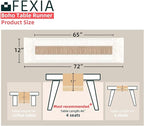 FEXIA Boho Table Runner for Thanksgiving Fall Christmas Home Decor with Tassels 72 Inches Long Pottery barn Furniture Farmhouse Rustic Macrame Burlap Table Decoration for Living Room (12x72 Inches)