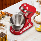 Geek Chef Electric Stand Mixer, 4.8QT 12 Speeds Tilt-head Food Mixer with Dough Hook, Whisk, Beater, Bowl, Rotary Knob for Home Kitchen Use, Bright Red