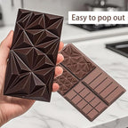 La chat 2 Packs Silicone Molds for Chocolate, Food Grade no-stick Baking, candy and butter Mold with different shape (2 packs chocolate bar)