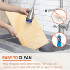 Arcedo Pizza Stone for Grill 20 x 13.5 Inch, Rectangular Large Baking Stone for Bread Thermal Shock Resistant BBQ Grilling Pizza Pan Cordierite Oven Cooking Pan With PE Scraper