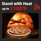 12.4" Round Pizza Stone, Heavy Duty Cordierite Pizza Pan for Grilling & Pizza Oven, High Temperature Resistant Baking Stone for Pizza, Bread, Meat and More