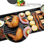 Indoor Electric Grill Non Stick Practical Multifunctional Stove Top Flat Griddle with Original Flavor for Indoor BBQ Hotpot Cooking (US)