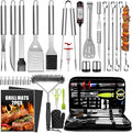 34 Pcs Grill Accessories Grilling Gifts for Men, 16 Inches Heavy Duty BBQ Accessories, Stainless Steel Grill Tools, BBQ Gifts Set