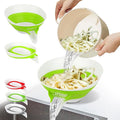 Collapsible Colander - Small Strainer Basket, Side-Drain Design, Dishwasher Safe Food Strainer for Pasta, Fruits, Vegetables