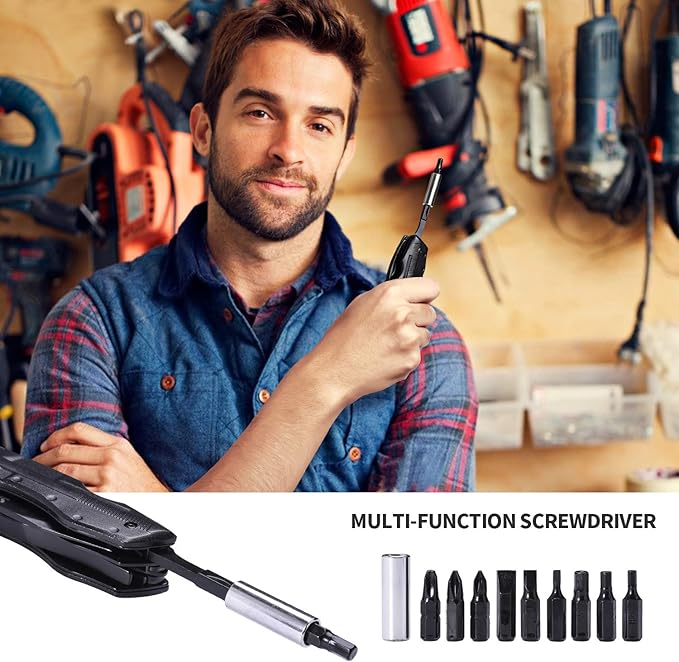 14 in 1 Multitool Pocket Knife for Men, Christmas Stocking Stuffers Gifts for Dad, Husband, Tactical Multi Tool screwdriver set with Nylon Sheath for Survival, Camping