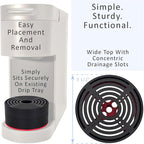 Elevate Anti-Splash Cup Riser Accessory for most Keurig K-cup, Cuisinart Single Serve, and other Coffee Makers, Adjustable for Cup Size and Drip Tray Type (Black with Red Base)