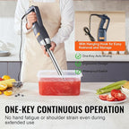 VEVOR Commercial Immersion Blender, 350W Heavy Duty Hand Mixer, 16 inch Stepless Variable Speed Mixer with Stainless Steel Blade, Multi-Purpose Portable Mixer for Soup, Sauces, Mashed Potatoes, Cream