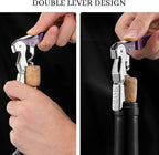 HYZ 2-Pack Wine Opener Waiter Corkscrew, Professional Wine Key for Servers, Bartender with Foil Cutter, Manual Wine Bottle Opener Double Hinged (Plum)