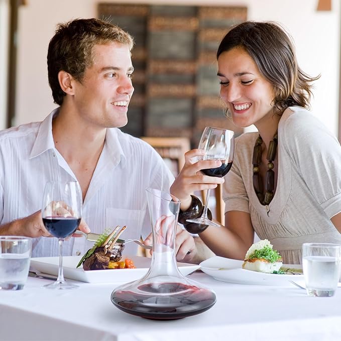 Wine Decanters, Crystal Glass Red Wine Decanter Set With Stopper and Brush,Used Aerator,Glass Carafe Accessories,Gifts(1800ml)