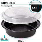 Igluu Meal Prep Containers Reusable (10 Pack) – Round Food Containers with Lids – Stackable, Microwave, Freezer & Dishwasher Safe – 28oz – 1 Compartment – BPA-Free