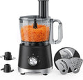 OLIXIS Food Processor 10.5 Cup, Vegetable Choppers with Slicing Shredding Chopping Kneading, Dishwasher Safe, Food Grinder, Stainless Steel Blades, for Smoothie Fruit Dough, 2.6QT, Black