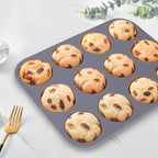 3 Pack 12 Cups Silicone Muffin Pan,Nonstick Regular Silicone Cupcake Pan, For Making Muffin Cakes, Tart and Bread