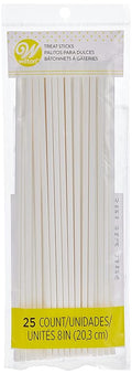 Wilton White Lollipop and Cake Pop Sticks, 8 Inch, 25 Count