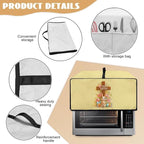 Easter Egg Bunny Cross Print Toaster Oven Cover for Kitchen Countertop Decor, Easter Kitchen Small Appliance Dust Cover Microwave Oven Protector, Yellow, (Small-14.5*18.46*9 inches)